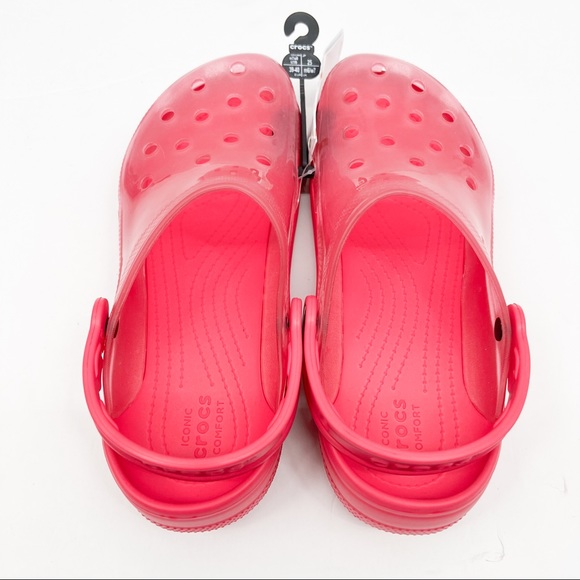 Crocs Adult Classic Translucent Clogs- Candy Pink - Picture 5 of 9